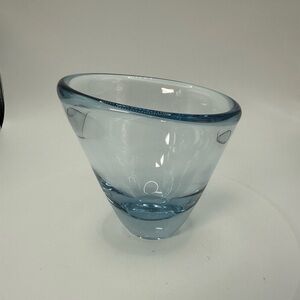 Thule vase designed by Per Lütken for Holmegaard. Ice blue. Signed.